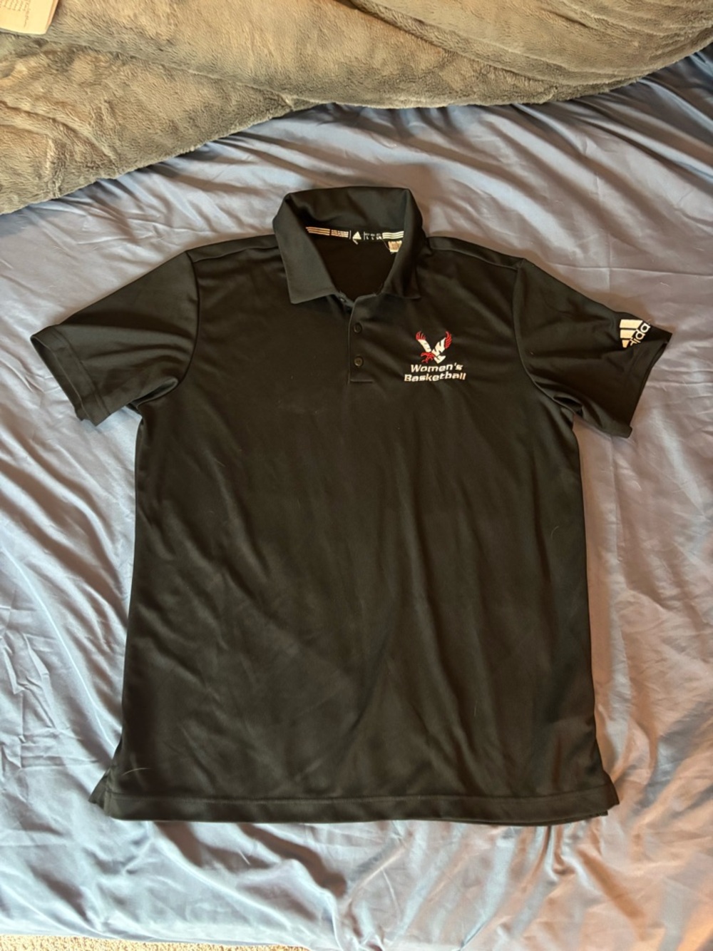 adidas Women’s Black Polo with EWU Womens Basketball Logo